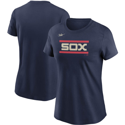 Women's Chicago White Sox Nike Cooperstown Collection Navy Wordmark Legend T-Shirt
