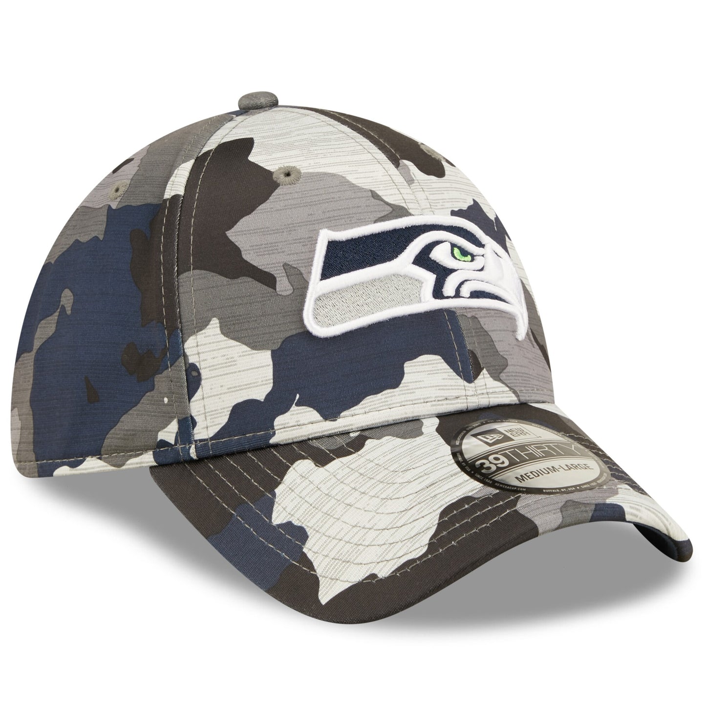 Men's Seattle Seahawks New Era Camo 2022 NFL Training Camp Official 39THIRTY Flex Hat