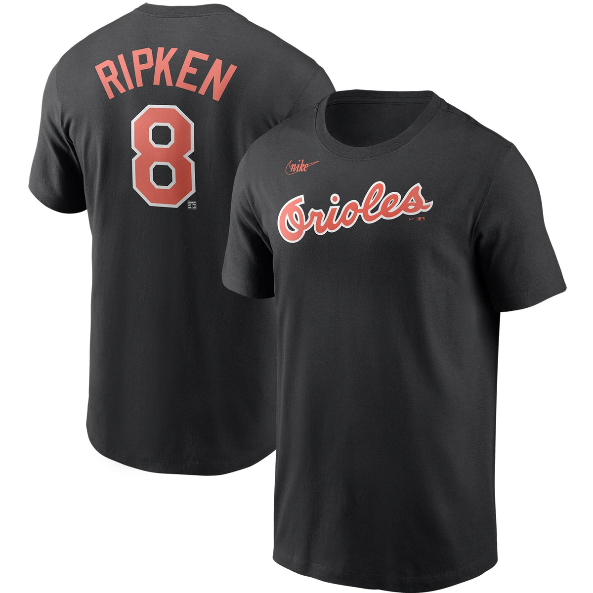 Men's Baltimore Orioles Cal Ripken Jr. Nike Black Cooperstown Collection Name & Number T-Shirt - Pro Jersey Sports