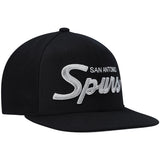 San Antonio Spurs Team Script 2.0 Black Mitchell & Ness Snapback Hat - Pro Jersey Sports