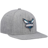 Charlotte Hornets Gray Heathered 2.0 Mitchell & Ness Snapback Hat - Pro Jersey Sports