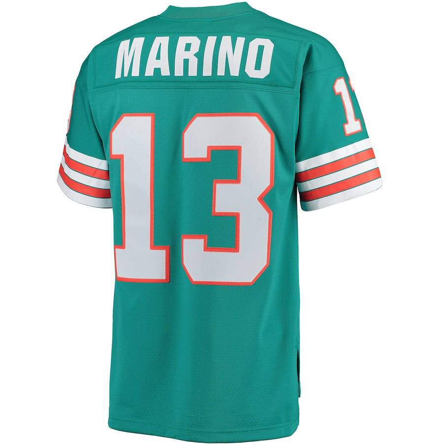 Mens Miami Dolphins Dan Marino Mitchell & Ness Aqua Retired Player Vintage Replica Jersey - Pro Jersey Sports