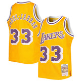Youth Los Angeles Lakers Kareen Abdul-Jabbar Mitchell & Ness Gold 1984-85 Hardwood Classics Swingman Jersey - Pro Jersey Sports