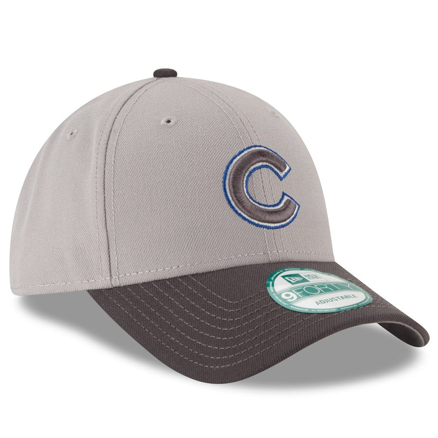Mens Chicago Cubs The League Gray Adjustable 9FORTY Hat By New Era