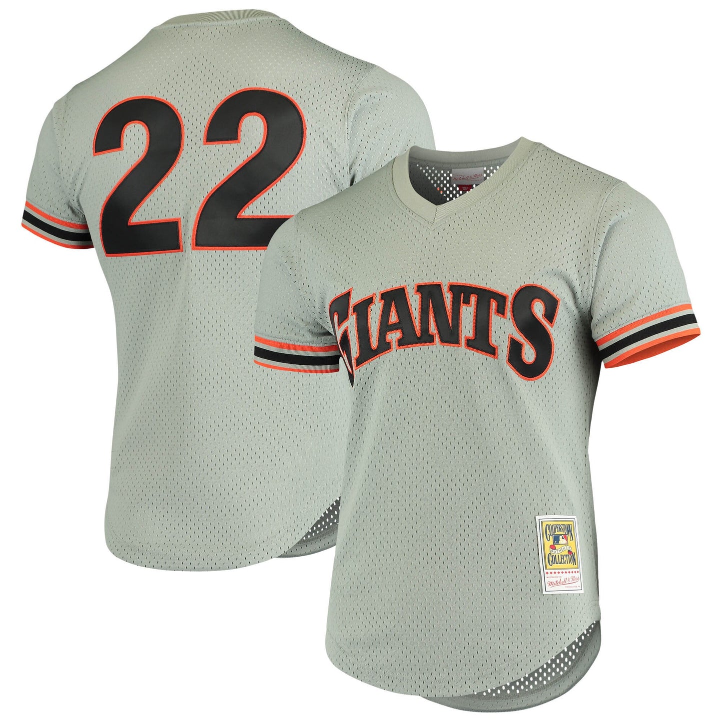 Men's San Francisco Giants Will Clark Mitchell & Ness Gray Cooperstown Collection Mesh Batting Practice Jersey