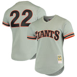 Men's San Francisco Giants Will Clark Mitchell & Ness Gray Cooperstown Collection Mesh Batting Practice Jersey - Pro Jersey Sports