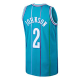 Men's Mitchell & Ness Larry Johnson Charlotte Hornets Teal 1992-93 Hardwood Classics Swingman Jersey - Pro Jersey Sports