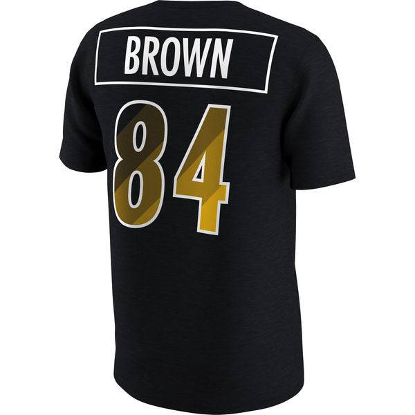 Men's Pittsburgh Steelers Black Nike Antonio Brown Prism Player Tee - Pro Jersey Sports