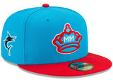 Men's Miami Marlins New Era Blue/Red 2021 City Connect 59FIFTY Fitted Hat - Pro Jersey Sports