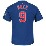Youth Chicago Cubs Javier Baez Majestic Royal 2016 World Series Champions Name & Number T-Shirt - Pro Jersey Sports