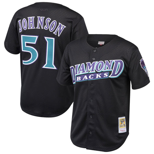 Randy Johnson Arizona Diamondbacks Mitchell & Ness Youth Cooperstown Collection Mesh Batting Practice Jersey - Black - Pro Jersey Sports