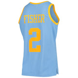 Men's Los Angeles Lakers Derek Fisher Mitchell & Ness Powder Blue 2001-02 Hardwood Classics Swingman Jersey - Pro Jersey Sports