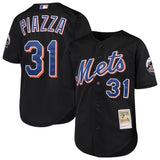 Youth New York Mets Mike Piazza Mitchell & Ness Black Cooperstown Collection Batting Practice Jersey - Pro Jersey Sports