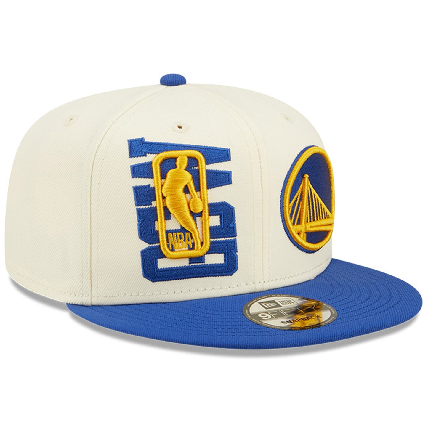 Golden State Warriors New Era 2022 NBA Draft 9FIFTY Snapback Adjustable Hat - Cream/Blue