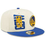 Golden State Warriors New Era 2022 NBA Draft 9FIFTY Snapback Adjustable Hat - Cream/Blue - Pro Jersey Sports