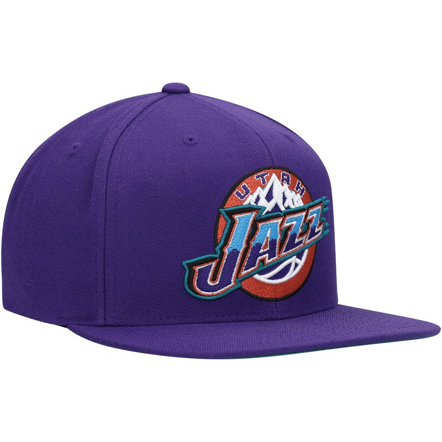 Mens NBA Utah Jazz Purple Team Ground Snapback Hat By Mitchell And Ness