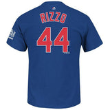 Men's Chicago Cubs Anthony Rizzo Majestic Royal 2016 World Series Champions Name & Number T-Shirt - Pro Jersey Sports