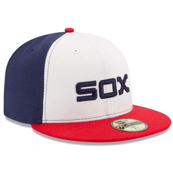 Men's Chicago White Sox New Era White/Red Authentic Collection On-Field Sunday Alternate 59FIFTY Fitted Hat