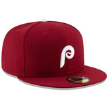 Men's Philadelphia Phillies New Era Maroon Alternate 2 Authentic Collection On-Field 59FIFTY Fitted Hat - Pro Jersey Sports