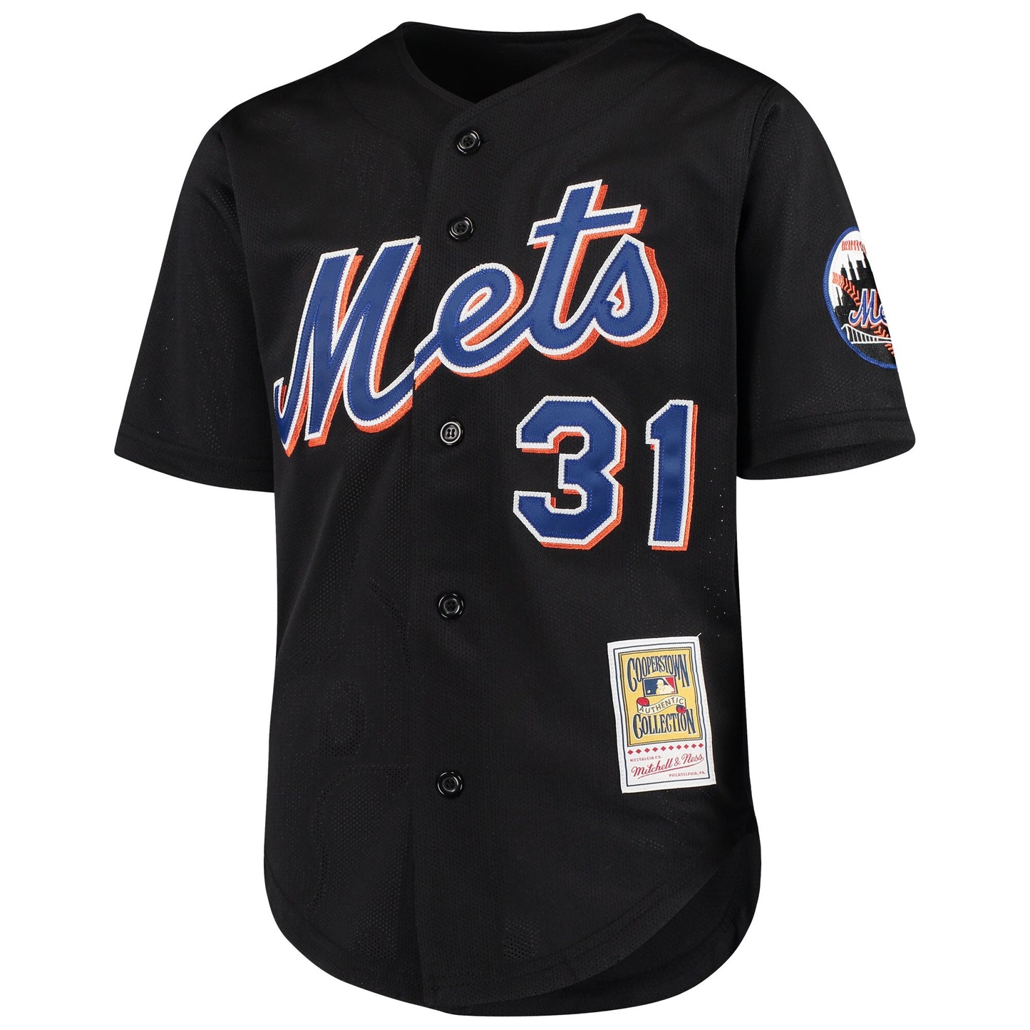Youth New York Mets Mike Piazza Mitchell & Ness Black Cooperstown Collection Batting Practice Jersey