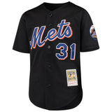 Youth New York Mets Mike Piazza Mitchell & Ness Black Cooperstown Collection Batting Practice Jersey - Pro Jersey Sports