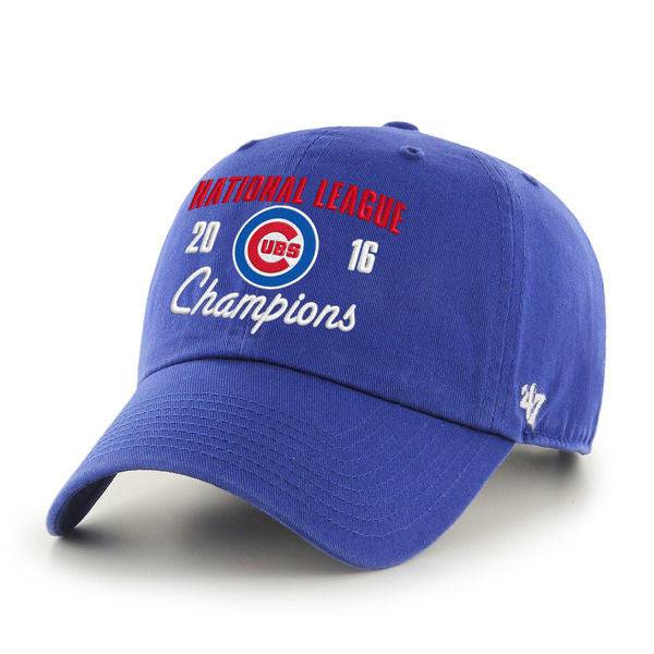 Men's Chicago Cubs '47 Royal 2016 National League Champions Clean-Up Adjustable Hat - Pro Jersey Sports - 1