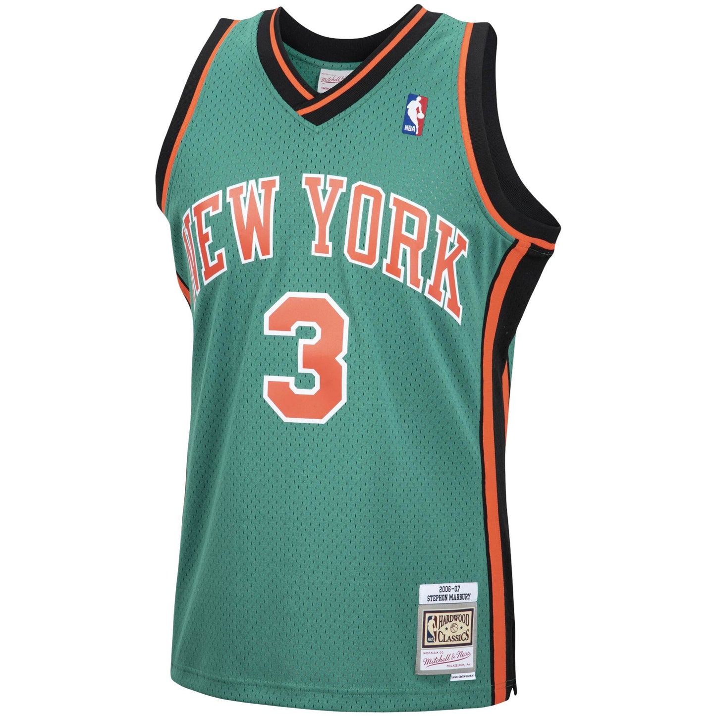 Men's New York Knicks 2007-08 Mitchell & Ness Stephon Marbury Swingman Green Jersey