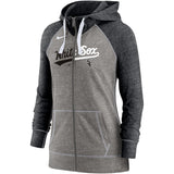 Women's Chicago White Sox Nike Heathered Charcoal/Heathered Black Split Wordmark Gym Vintage Raglan Slub Full-Zip Hoodie - Pro Jersey Sports