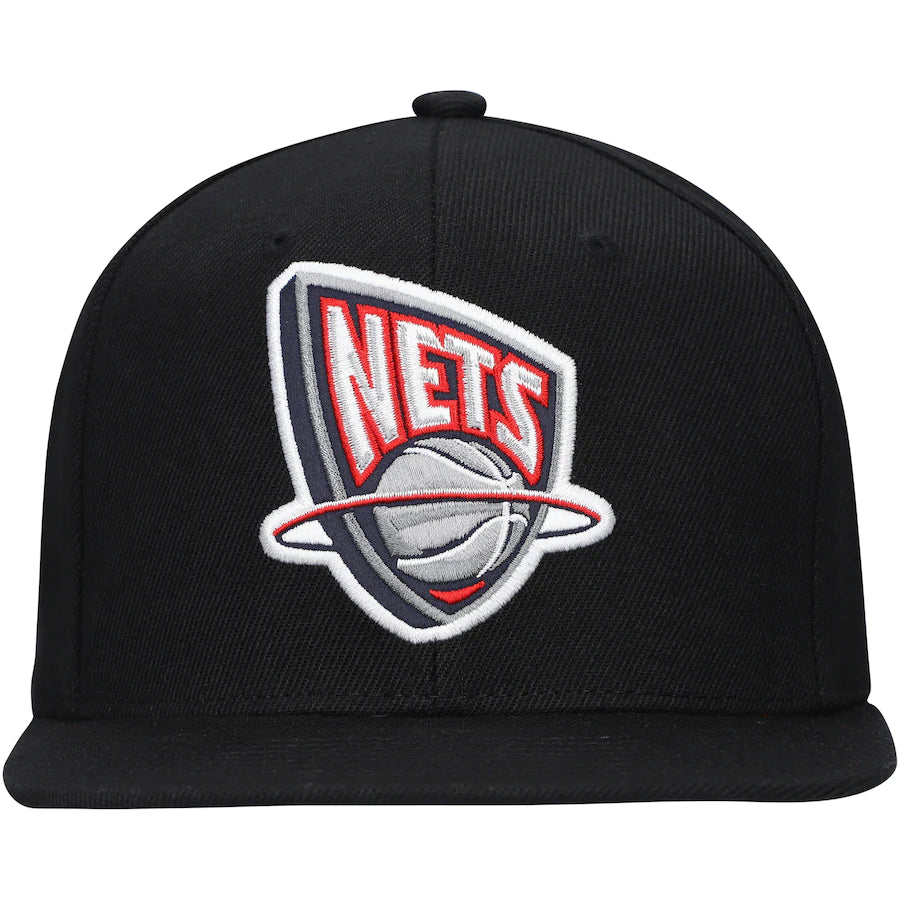 Men's New Jersey Nets Mitchell & Ness Basic Core Black Snapback Hat