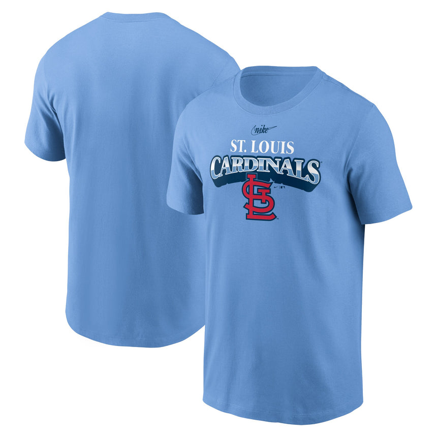 St. Louis Cardinals Nike Cooperstown Collection Rewind Arch T-Shirt - Light Blue - Pro Jersey Sports