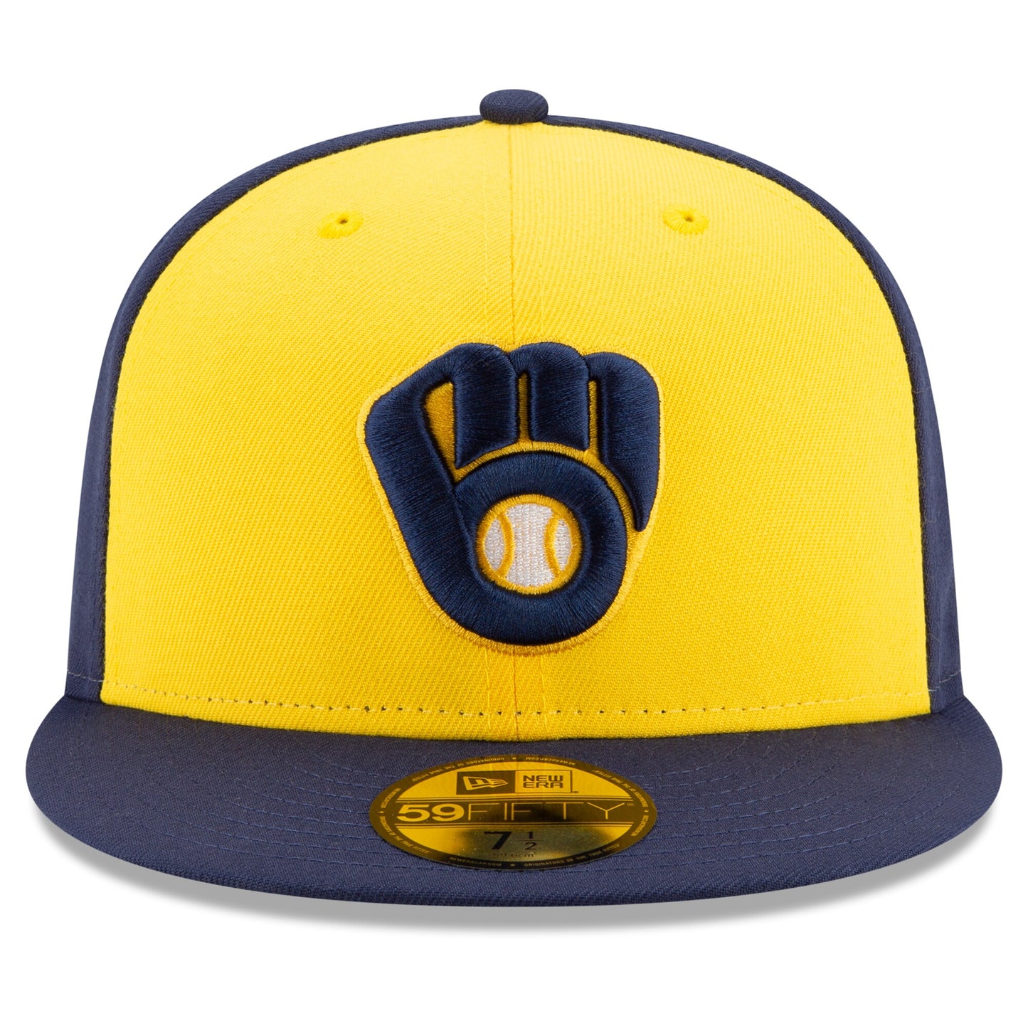 Men's Milwaukee Brewers New Era Navy/Yellow Alternate Authentic Collection On-Field 59FIFTY Fitted Hat