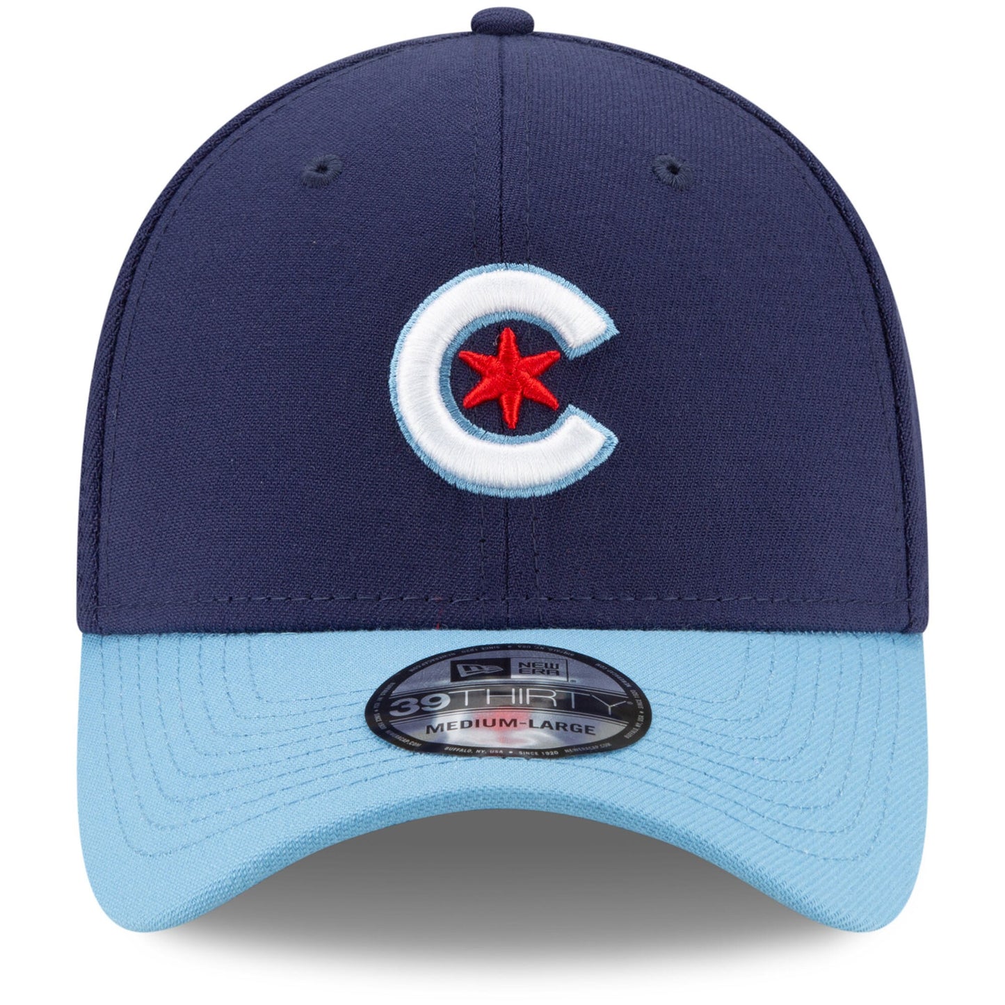 Men's Chicago Cubs New Era Navy/Light Blue City Connect 39THIRTY Flex Hat