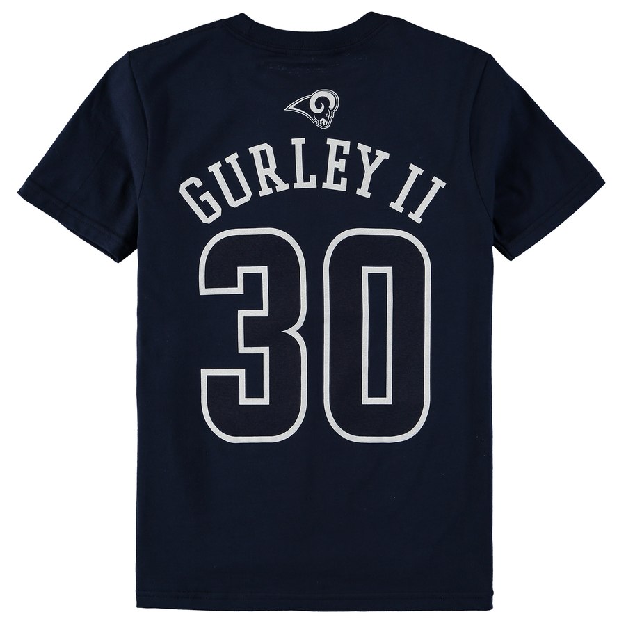 Youth Los Angeles Rams Todd Gurley II Navy Mainliner Name & Number T-Shirt