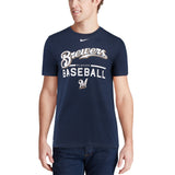 Men's Milwaukee Brewers Nike Navy Wordmark Practice Performance T-Shirt - Pro Jersey Sports