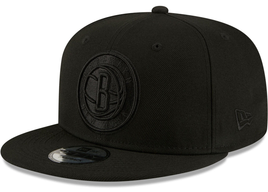 Men's Brooklyn Nets New Era Black On Black Color Pack 9FIFTY Snapback Hat - Pro Jersey Sports