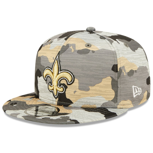 Men's New Orleans Saints New Era Camo 2022 NFL Training Camp Official 9FIFTY Snapback Adjustable Hat - Pro Jersey Sports