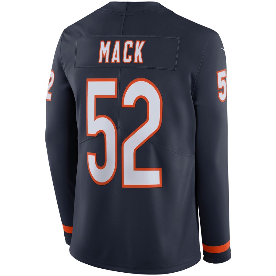 Men's Chicago Bears Khalil Mack Nike Navy Therma Long Sleeve Player Jersey