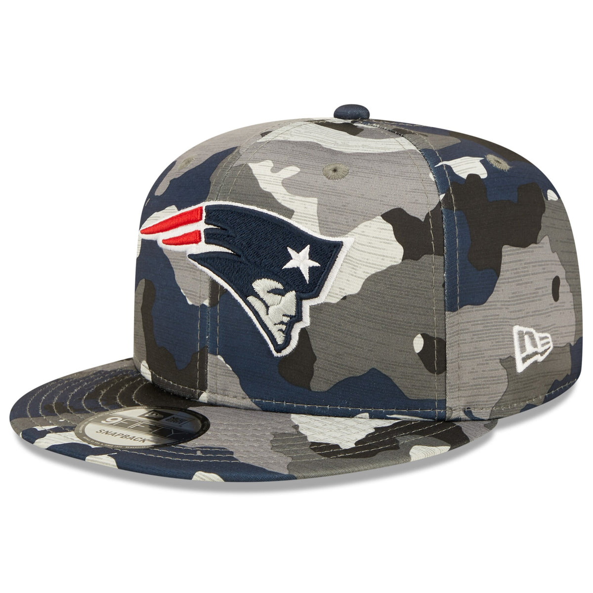 Men's New England Patriots New Era Camo 2022 NFL Training Camp Official 9FIFTY Snapback Adjustable Hat - Pro Jersey Sports