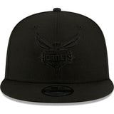 Men's Charlotte Hornets New Era Black On Black Color Pack 9FIFTY Snapback Hat - Pro Jersey Sports
