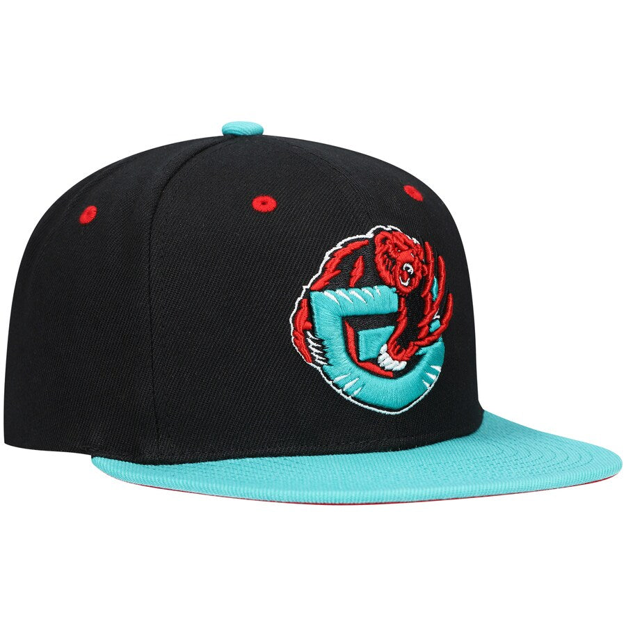 Men's Mitchell & Ness Black/Turquoise Vancouver Grizzlies Hardwood Classics Reload 2.0 Snapback Hat - Pro Jersey Sports