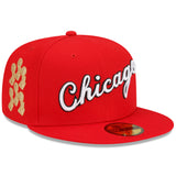 Chicago Bulls New Era 2021/22 City Edition Alternate 59FIFTY Fitted Hat - Red - Pro Jersey Sports
