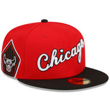 Chicago Bulls New Era 2021/22 City Edition City Edition Official 59FIFTY Fitted Hat - Black/Red - Pro Jersey Sports