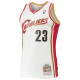 Men's Mitchell & Ness LeBron James White Cleveland Cavaliers 2003-04 Hardwood Classics Swingman Jersey - Pro Jersey Sports