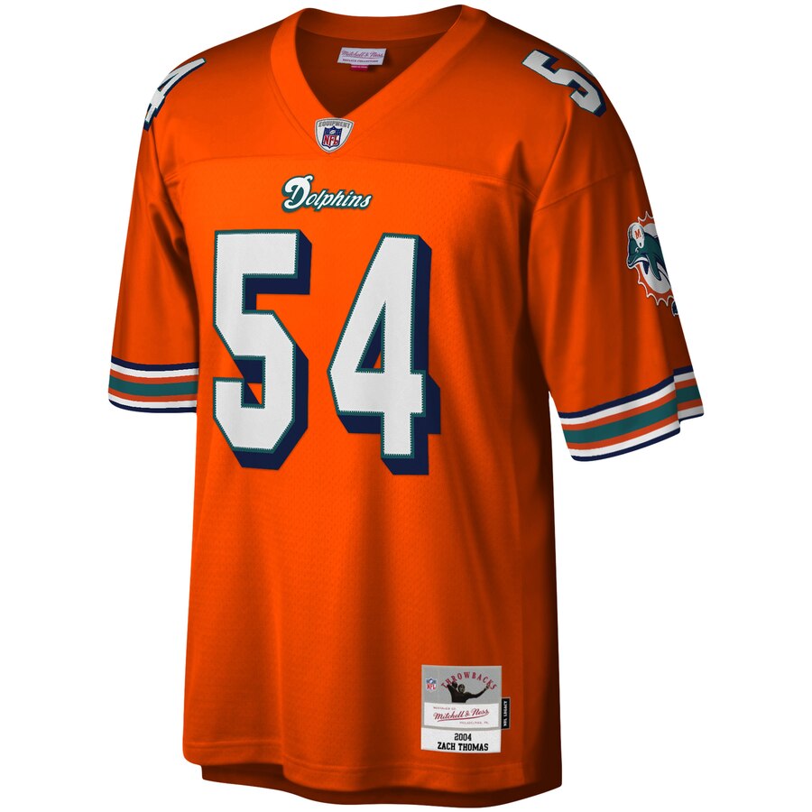 Men's Miami Dolphins Zach Thomas Mitchell & Ness Orange Legacy Replica Jersey