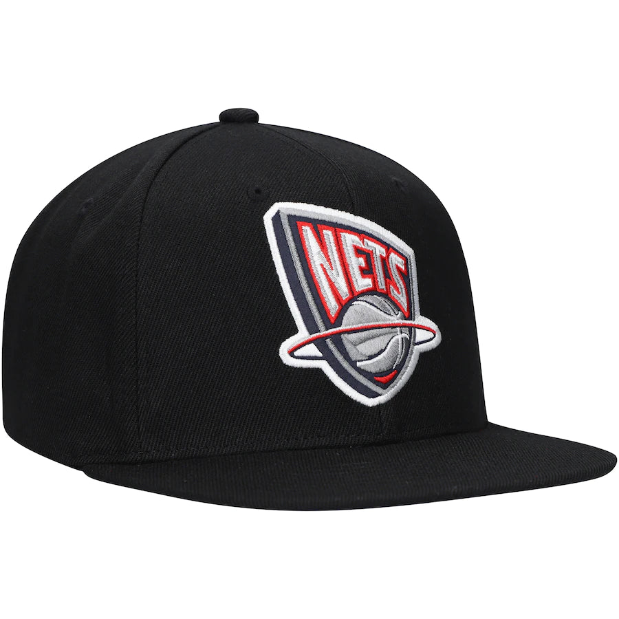 Men's New Jersey Nets Mitchell & Ness Basic Core Black Snapback Hat