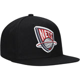 Men's New Jersey Nets Mitchell & Ness Basic Core Black Snapback Hat - Pro Jersey Sports