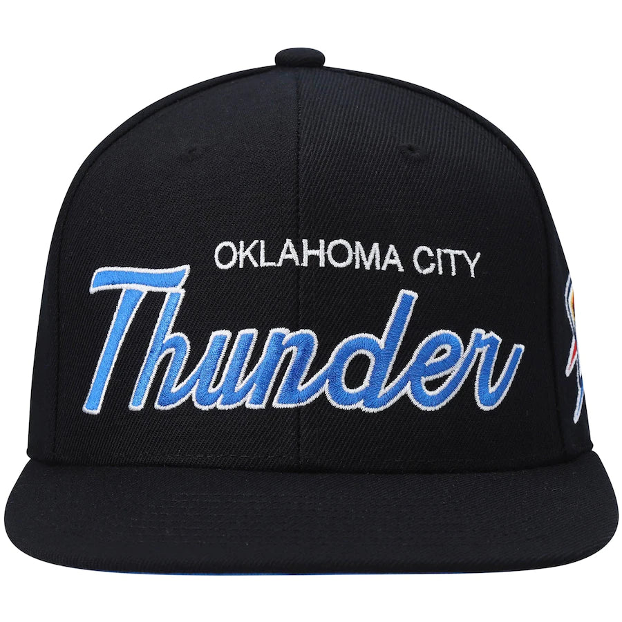 Oklahoma City Thunder Team Script 2.0 Black Mitchell & Ness Snapback Hat
