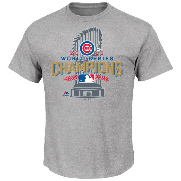 Youth Chicago Cubs Majestic Gray 2016 World Series Champions Locker Room T-Shirt - Pro Jersey Sports