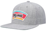 San Antonio Spurs HWC Gray Heather 2.0 Mitchell & Ness Snapback Hat - Pro Jersey Sports