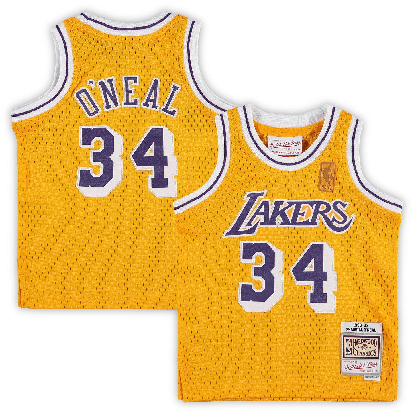Shaquille O'Neal Los Angeles Lakers Mitchell & Ness Preschool 1996-97 Hardwood Classics Player Jersey - Gold